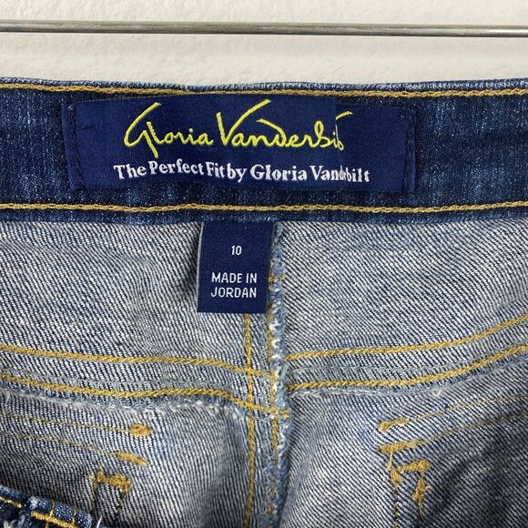 Gloria Vanderbilt Women Capri Jeans Crop Size 10 Perfect Fit Dark Wash High Rise - Picture 5 of 6